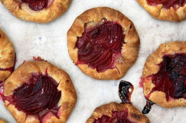 Freeform plum tarts