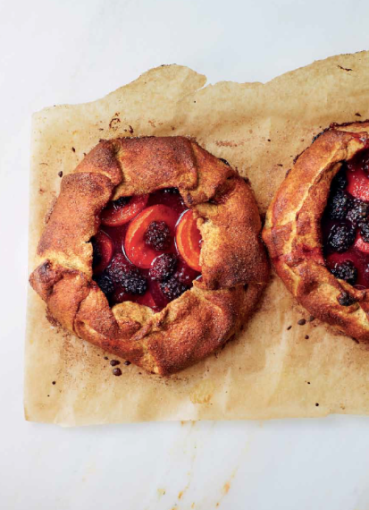 Freeform summer fruit tarts