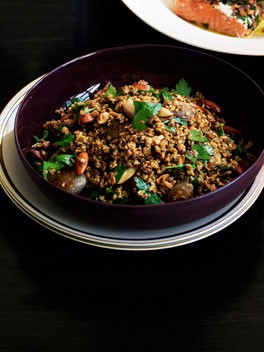 Freekah with pomegranate dressing