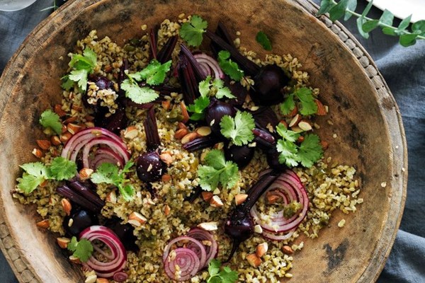 Freekeh & roasted beetroot salad