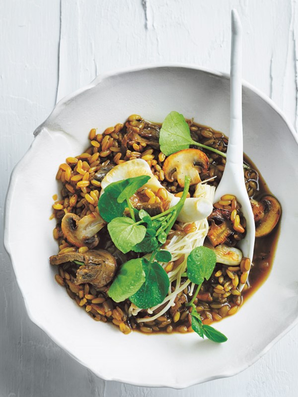 Freekeh and mushroom risotto