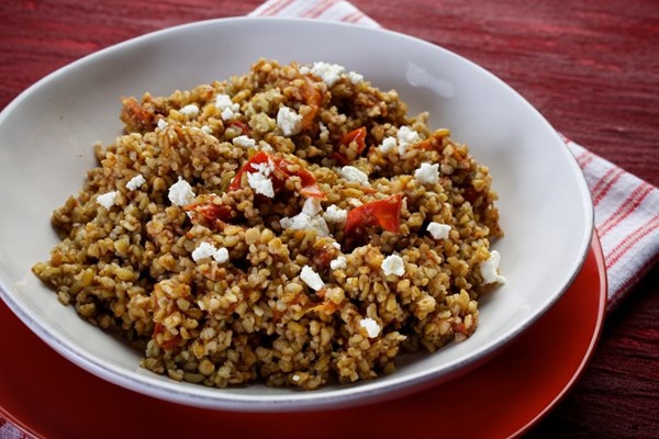 Freekeh and roasted tomato with za'atar