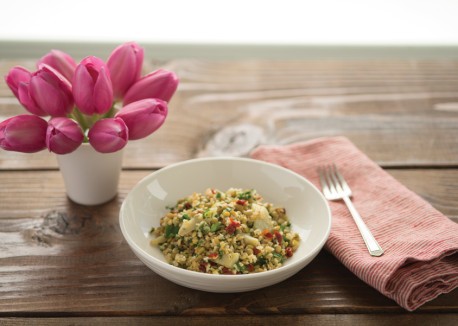 Freekeh-lentil salad with artichokes and preserved lemon