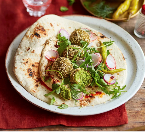 Freezable herby falafel