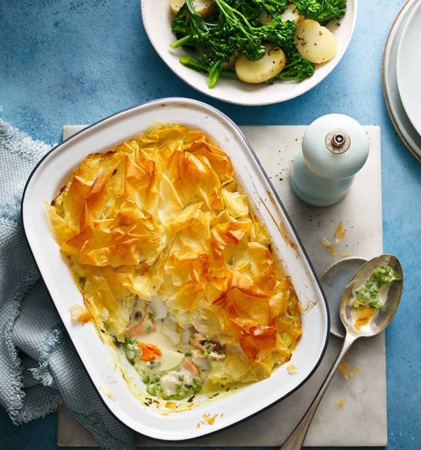 Freezer-finds fish pie