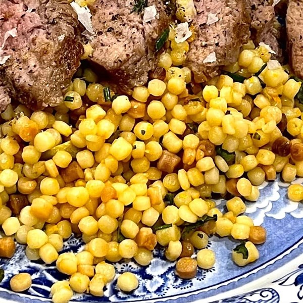 Fregola & olive salad (Insalata di fregola e olive)