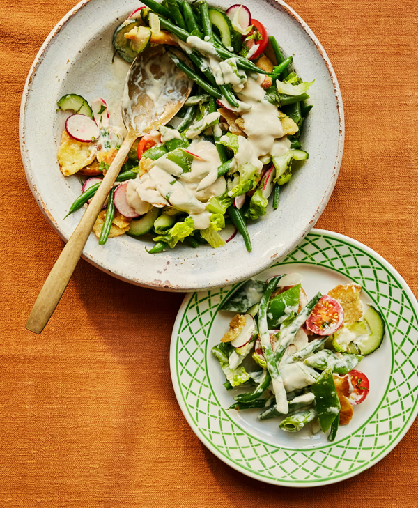 French and runner bean fattoush