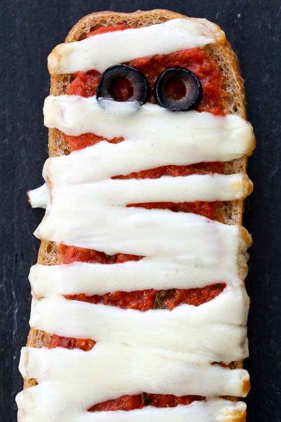French bread pizza mummies