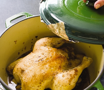 French chicken in a pot