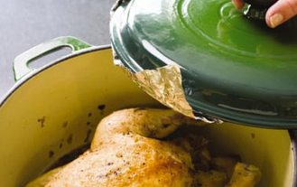 French chicken in a pot