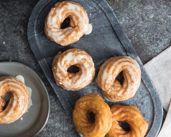French crullers with citrus glaze