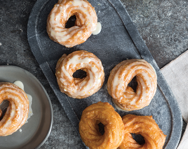French crullers with citrus glaze