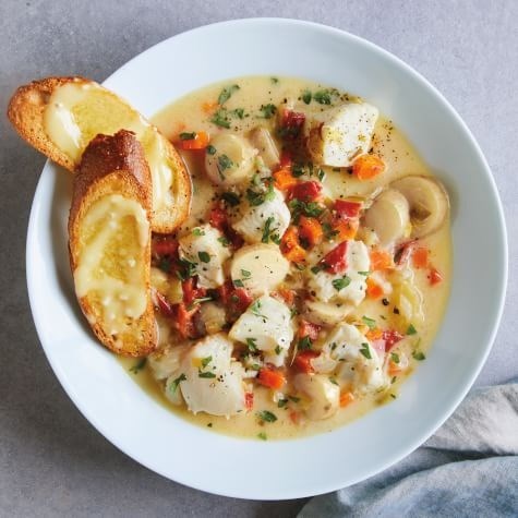 French fish stew with fingerlings, aioli & crostini