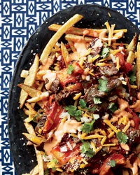 French fries with bulgogi and caramelized kimchi