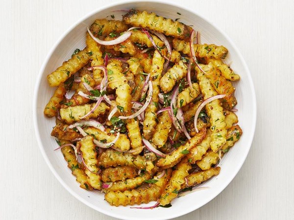 French fries with mustard vinaigrette 