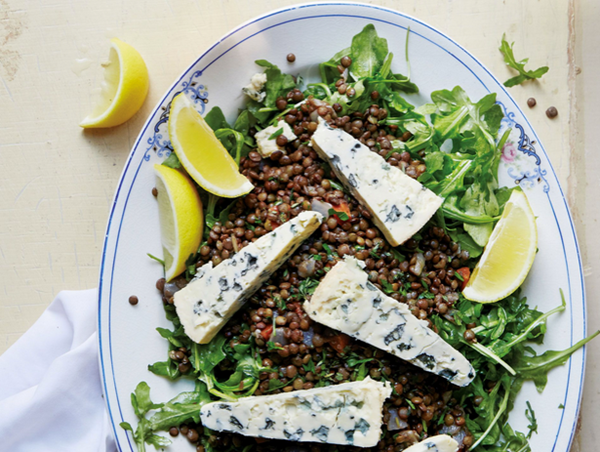 French lentil salad with blue cheese