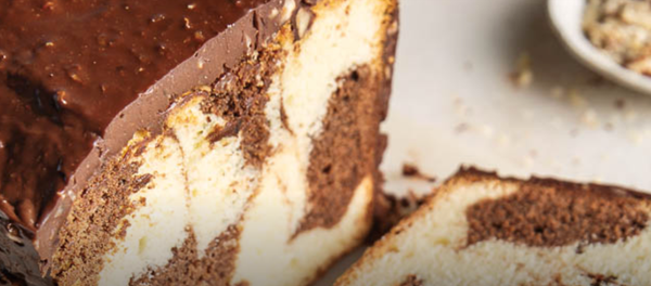 French marble pound cake [Hazelnut crunch ganache]