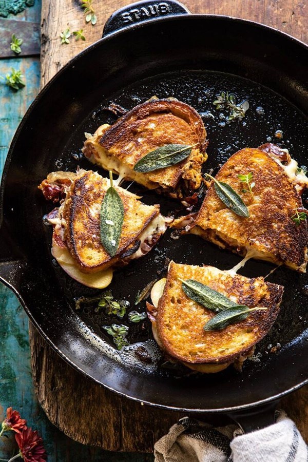 French onion and apple grilled cheese