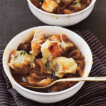 French onion and apple soup