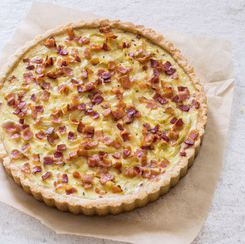 French onion and bacon tart