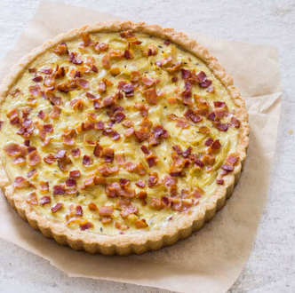 French onion and bacon tart