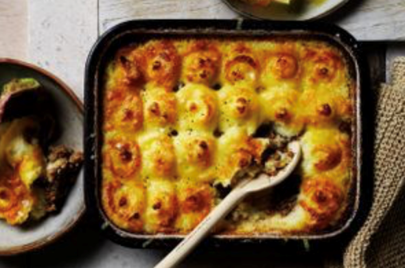 French onion beef mince shepherd's pie
