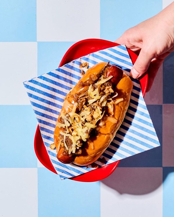 French onion hot dogs