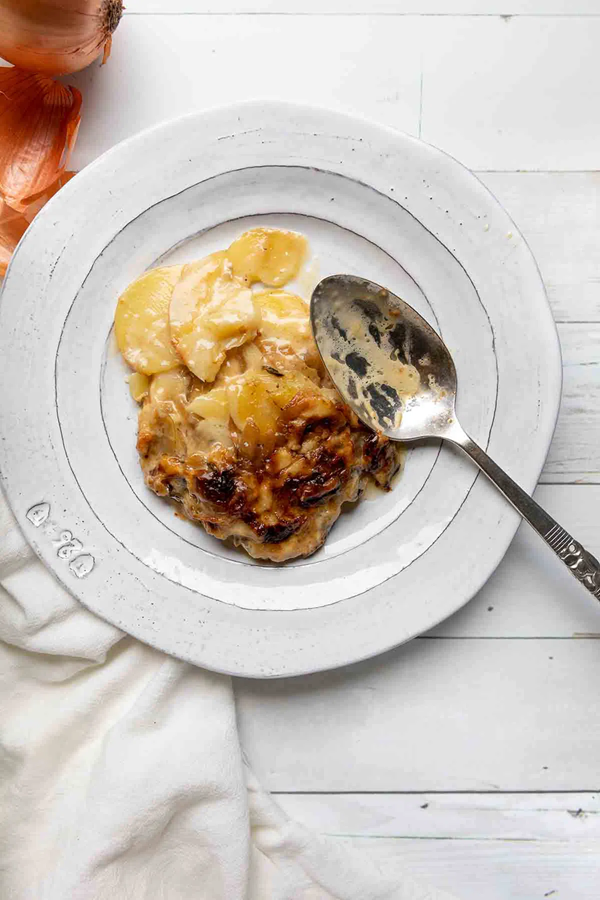 French onion potato gratin