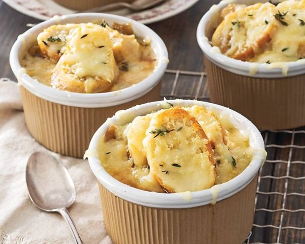 French onion-potato soup