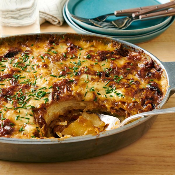 French onion potatoes au gratin