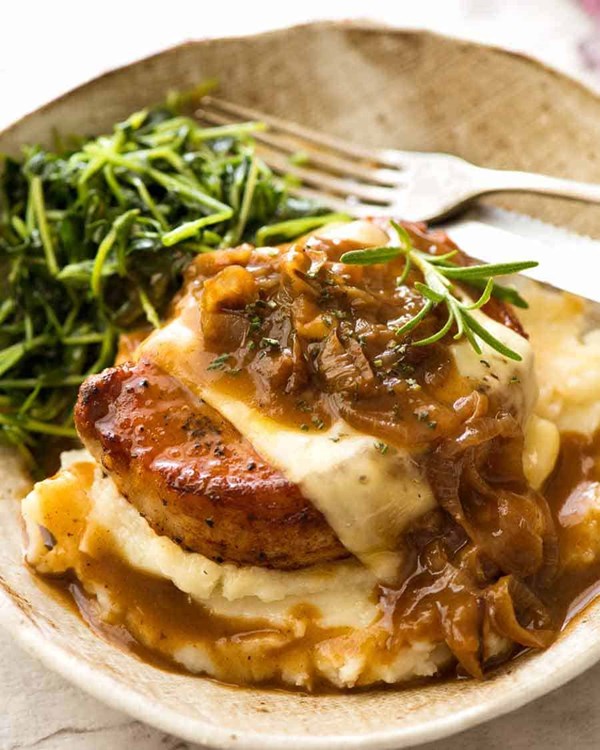 French onion smothered pork chops