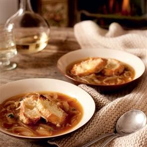 French onion soup with Gruyère toasts