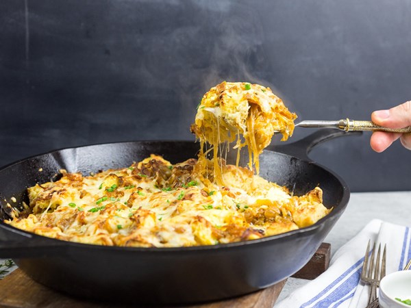 French onion strata (savory bread pudding)