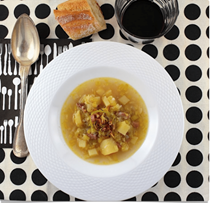 French potato and leek soup for two