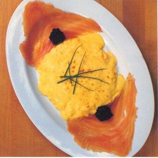 French scrambled eggs with smoked salmon
