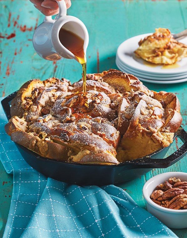 French toast casserole with pecan-streusel topping
