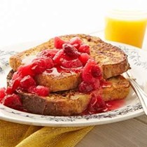 French toast with pear-cranberry compote