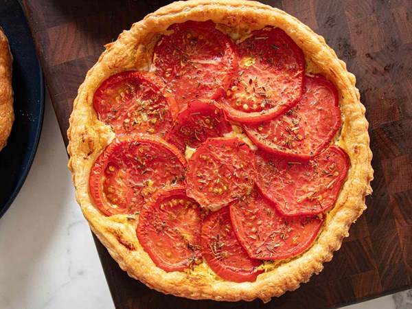 French tomato and mustard tart (Tarte à la tomate et à la moutarde)