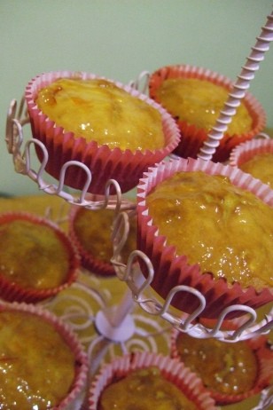 French yoghurt cakes with a marmalade glaze