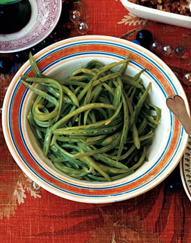 Frenched green beans