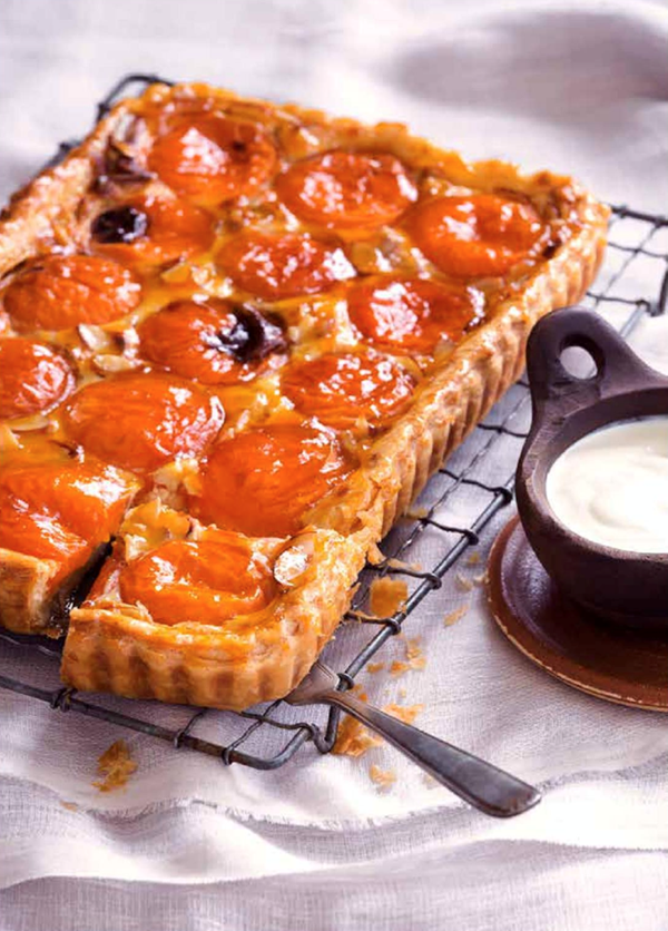 Fresh apricot & ricotta tart