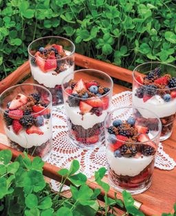 Fresh berries with brown sugar & whipped cream