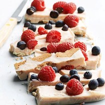 Fresh berry white chocolate bark