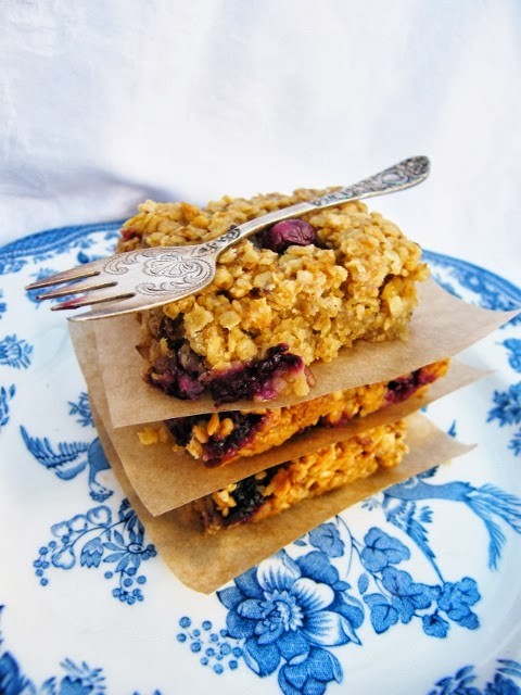 Fresh blueberry flapjacks