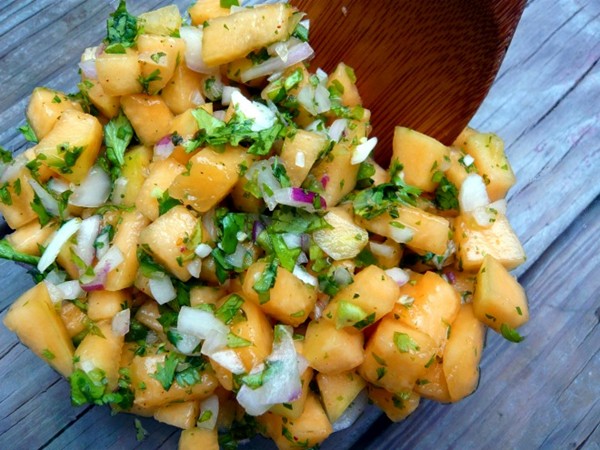 Fresh cantaloupe salsa