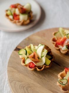 Fresh cheese, tomato and courgette tarts