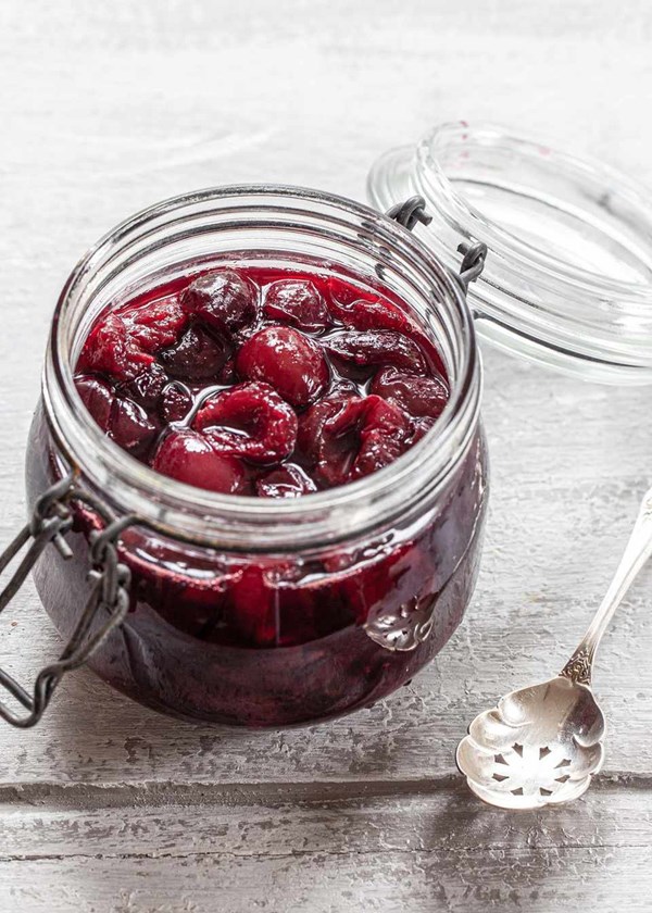 Fresh cherry compote