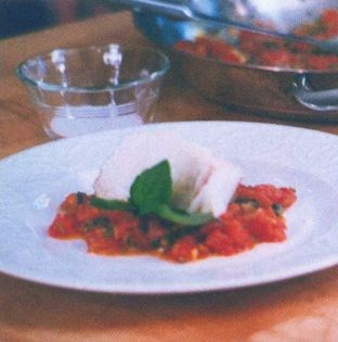 Fresh cod poached in extra virgin olive oil