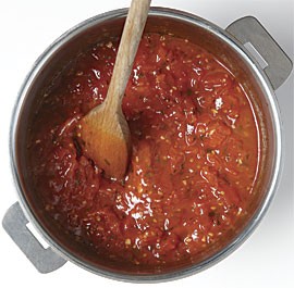 Fresh cooked tomato sauce