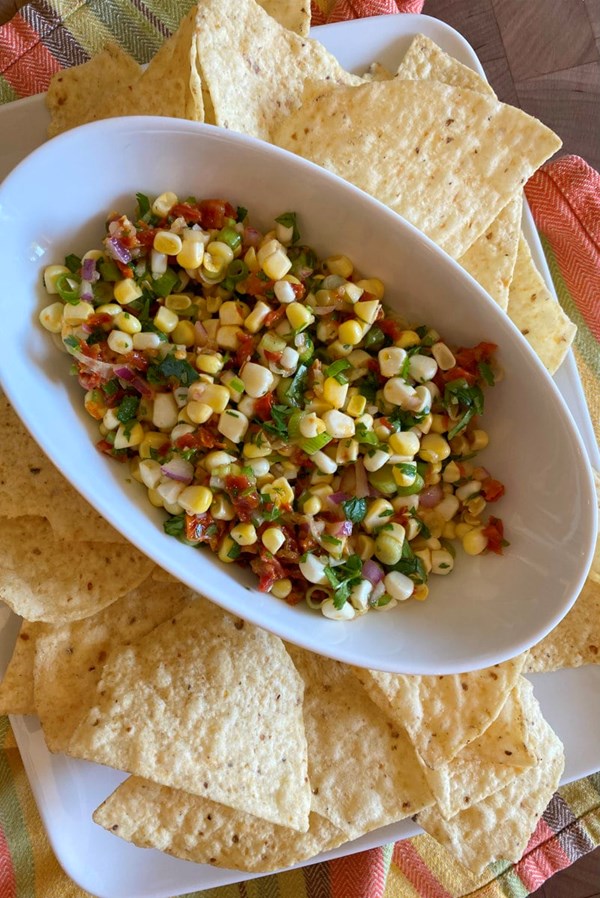 Fresh corn & sundried tomato salsa